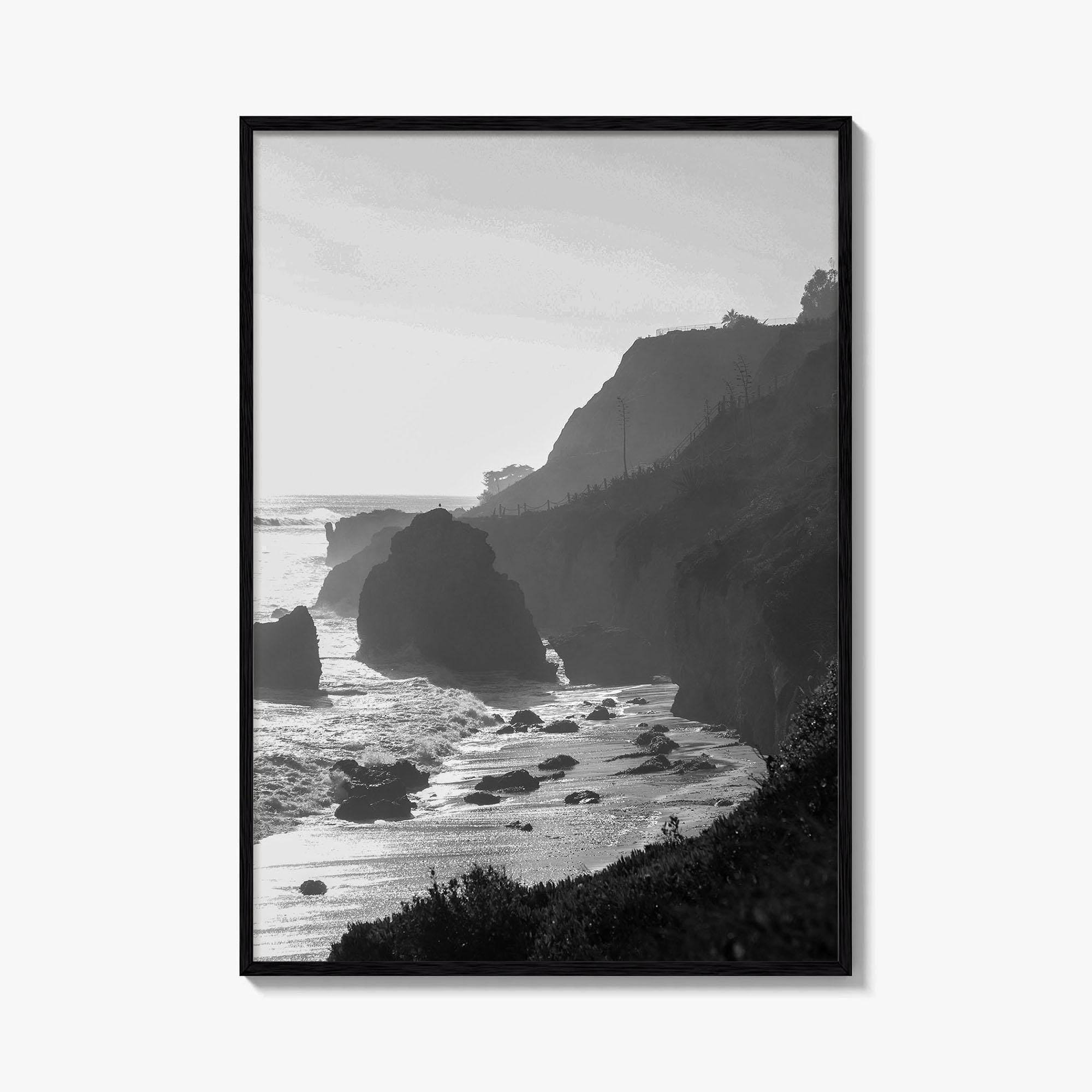 Malibu Black and White Fine Art Photo Print, Los Angeles California Poster