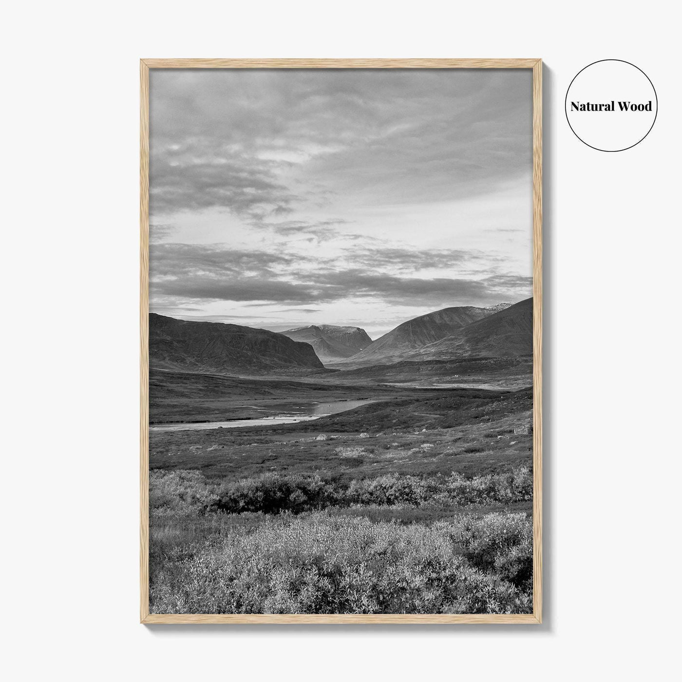 Kungsleden Black and White Fine Art Photo Print, Abisko Swedish Lapland Landscape Poster