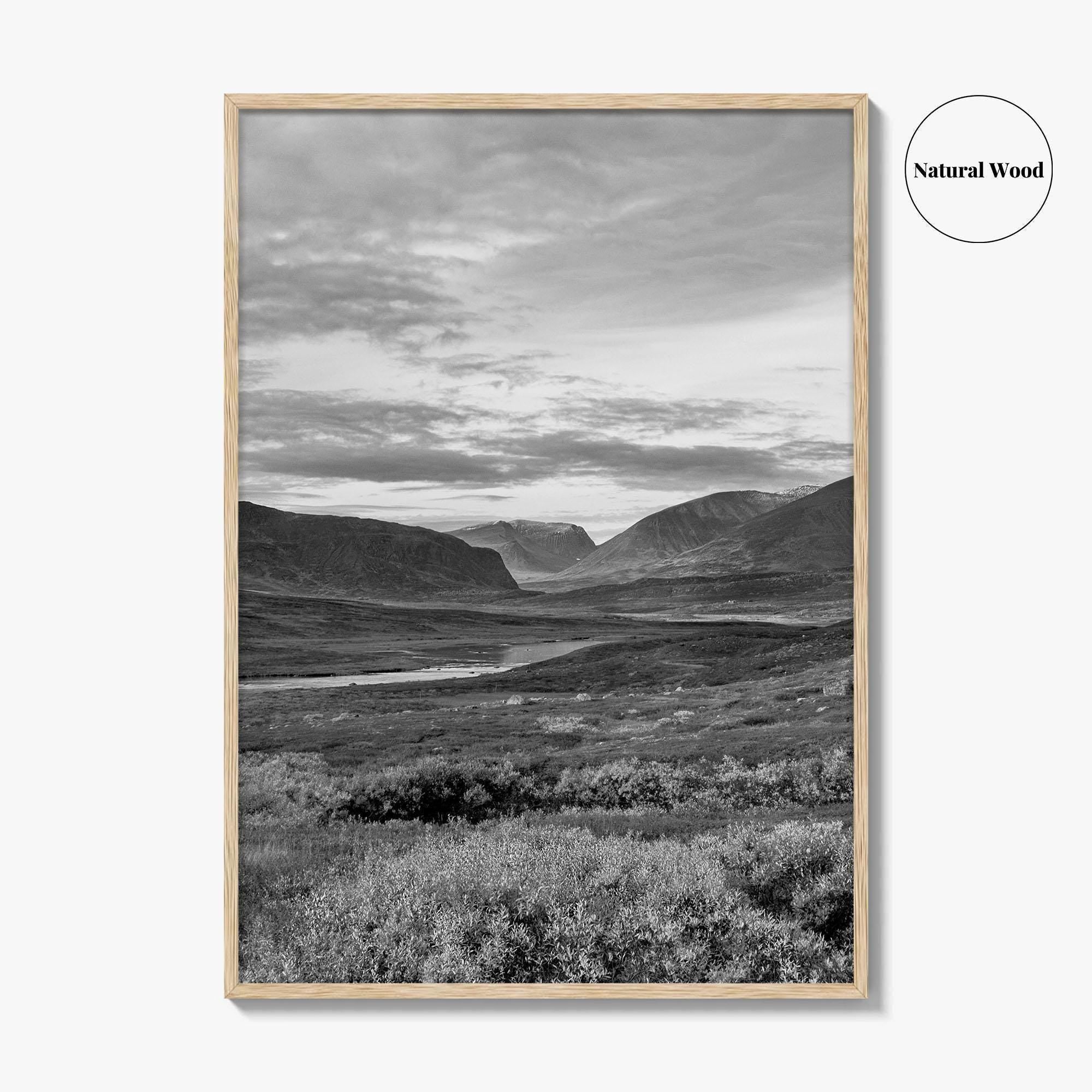 Kungsleden Black and White Fine Art Photo Print, Abisko Swedish Lapland Landscape Poster