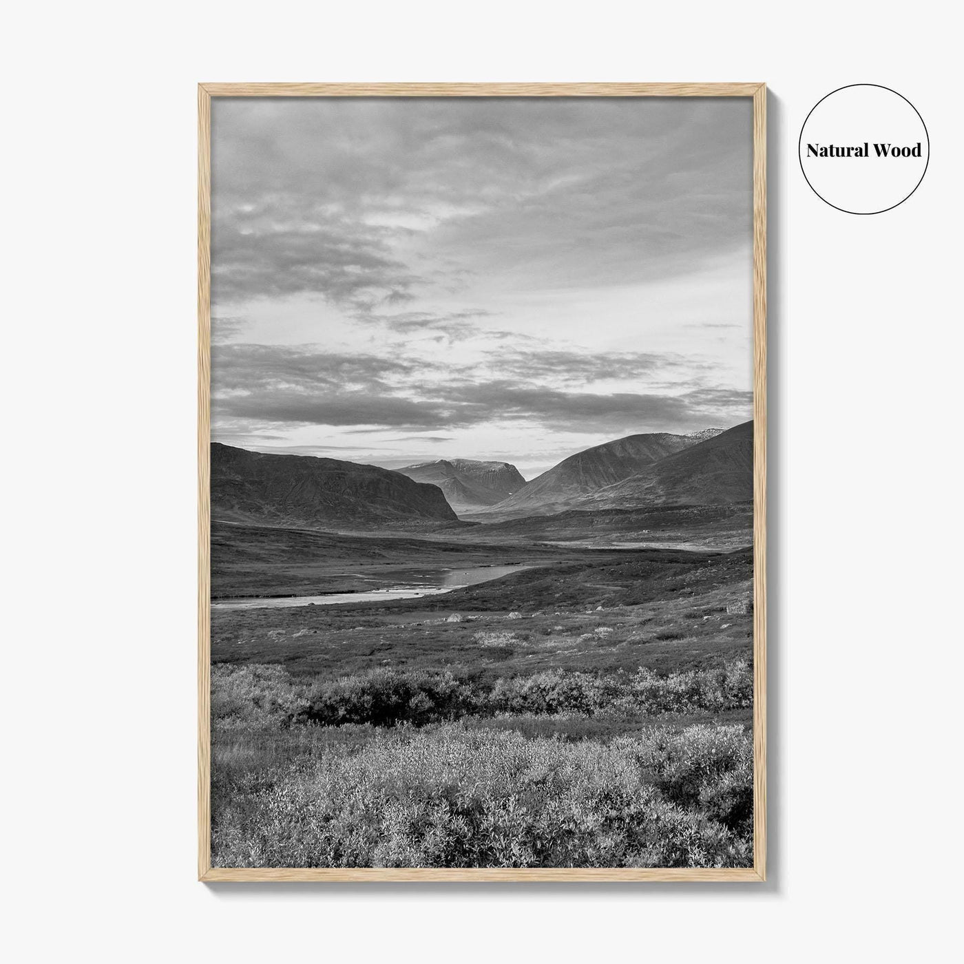 Kungsleden Black and White Fine Art Photo Print, Abisko Swedish Lapland Landscape Poster