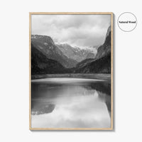 Gosausee Lake Black and White Fine Art Photo Print, Gosau, Dachstein, Salzkammergut, Austria Poster