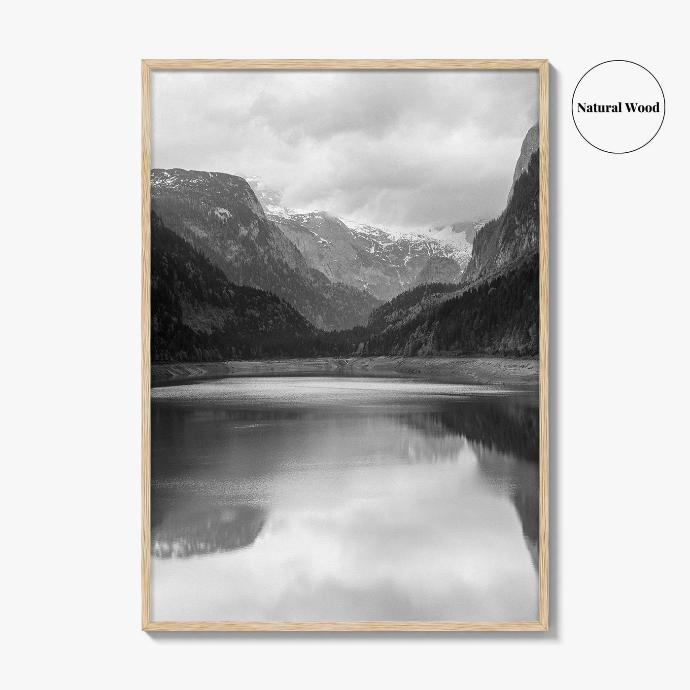 Gosausee Lake Black and White Fine Art Photo Print, Gosau, Dachstein, Salzkammergut, Austria Poster