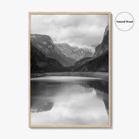 Gosausee Lake Black and White Fine Art Photo Print, Gosau, Dachstein, Salzkammergut, Austria Poster