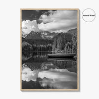 High Tatras Black and White Fine Art Photo Print, Strbske Pleso Lake, Slovakia Poster