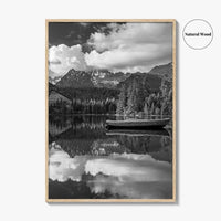 High Tatras Black and White Fine Art Photo Print, Strbske Pleso Lake, Slovakia Poster