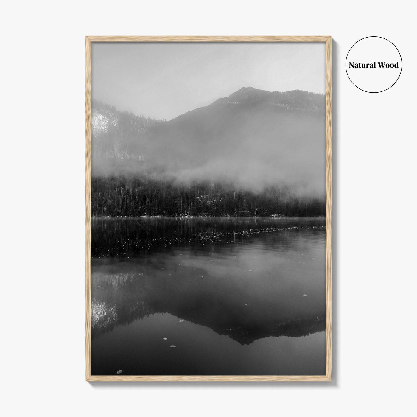 Lake Konigssee Black and White Fine Art Photo Print, Berchtesgaden, Germany, Bavarian Alps Poster