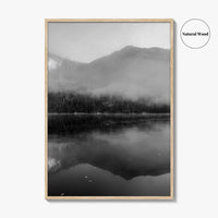 Lake Konigssee Black and White Fine Art Photo Print, Berchtesgaden, Germany, Bavarian Alps Poster