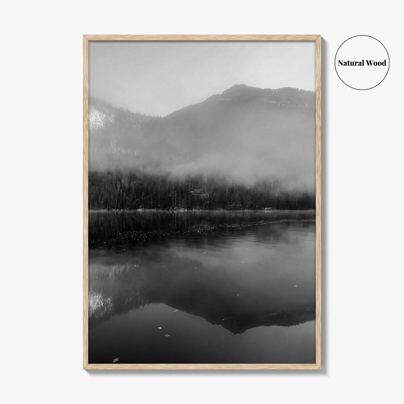 Lake Konigssee Black and White Fine Art Photo Print, Berchtesgaden, Germany, Bavarian Alps Poster
