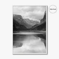 Gosausee Lake Black and White Fine Art Photo Print, Gosau, Dachstein, Salzkammergut, Austria Poster