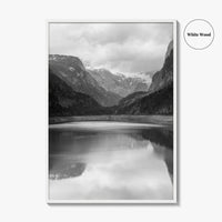 Gosausee Lake Black and White Fine Art Photo Print, Gosau, Dachstein, Salzkammergut, Austria Poster