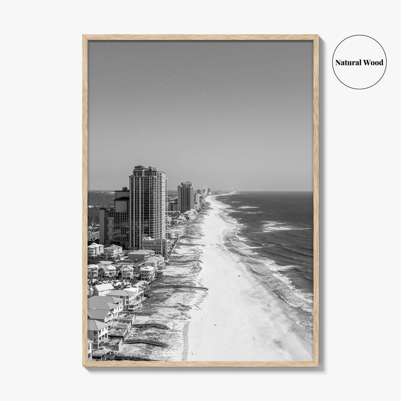 Orange Beach Black and White Fine Art Photo Print, Aerial, Alabama Poster, Gulf Shores