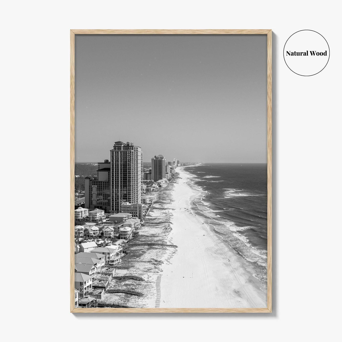 Orange Beach Black and White Fine Art Photo Print, Aerial, Alabama Poster, Gulf Shores
