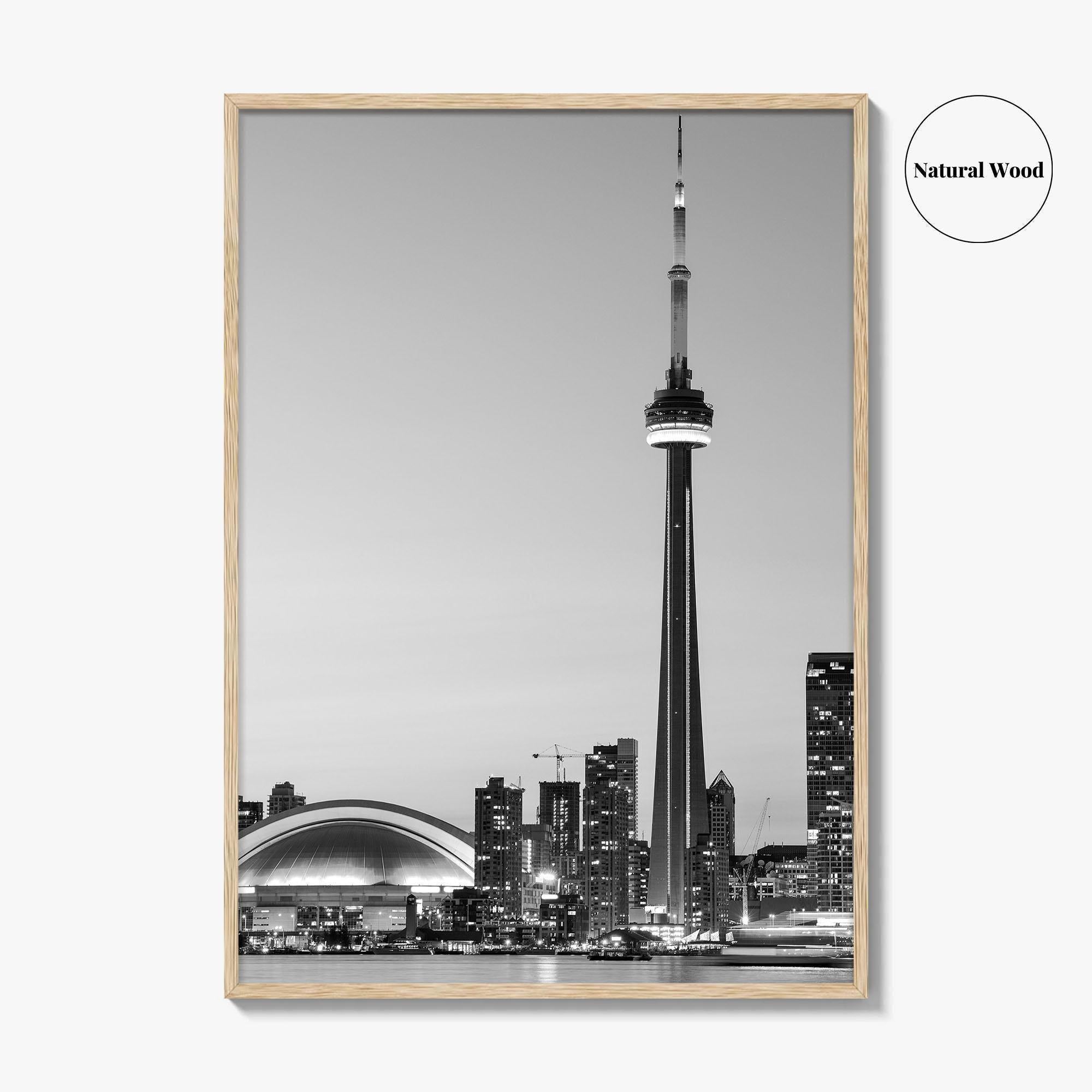 Toronto Skyline Black and White Fine Art Photo Print, Ontario Canada, Wall Decor Poster