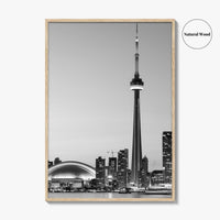 Toronto Skyline Black and White Fine Art Photo Print, Ontario Canada, Wall Decor Poster