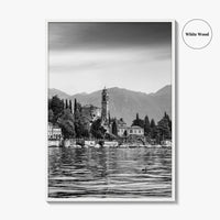 Lake Como Black and White Fine Art Photo Print, Mezzegra Italy Poster