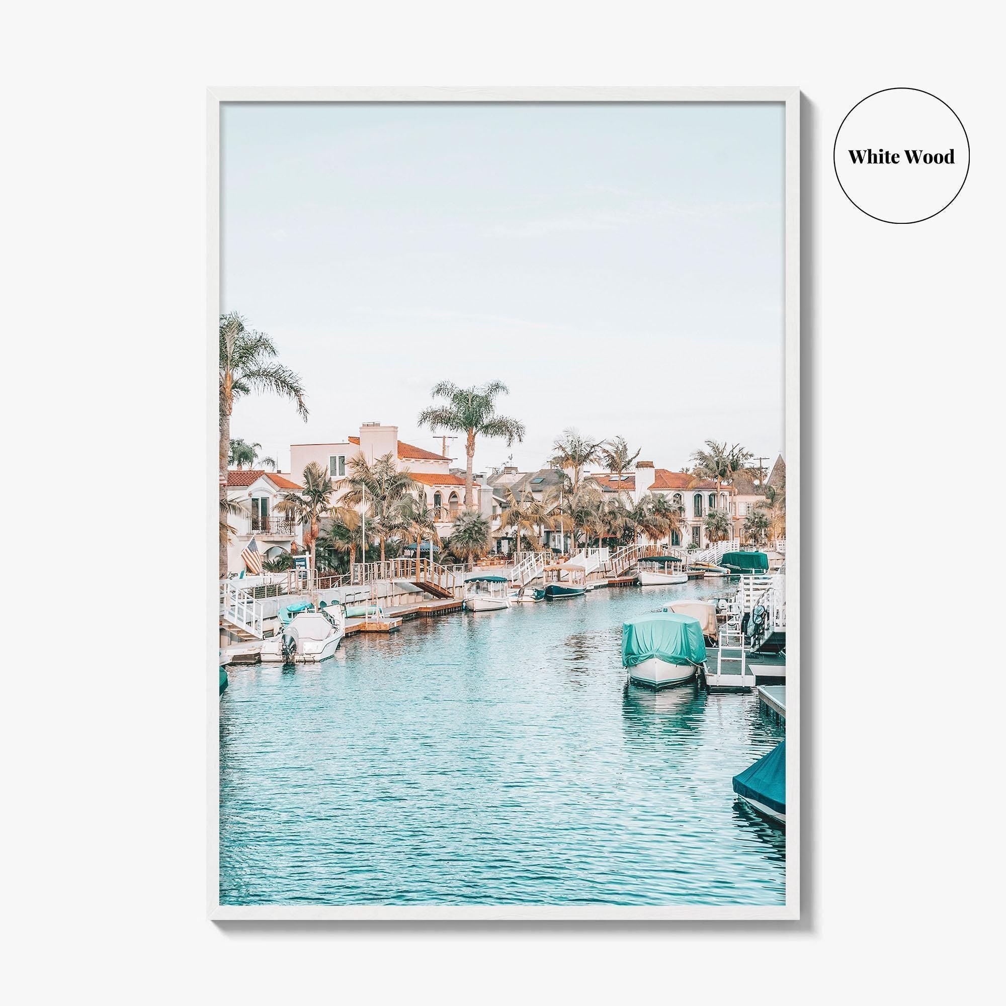 Naples Long Beach Fine Art Photo Print, California USA, Canal Boats, Poster