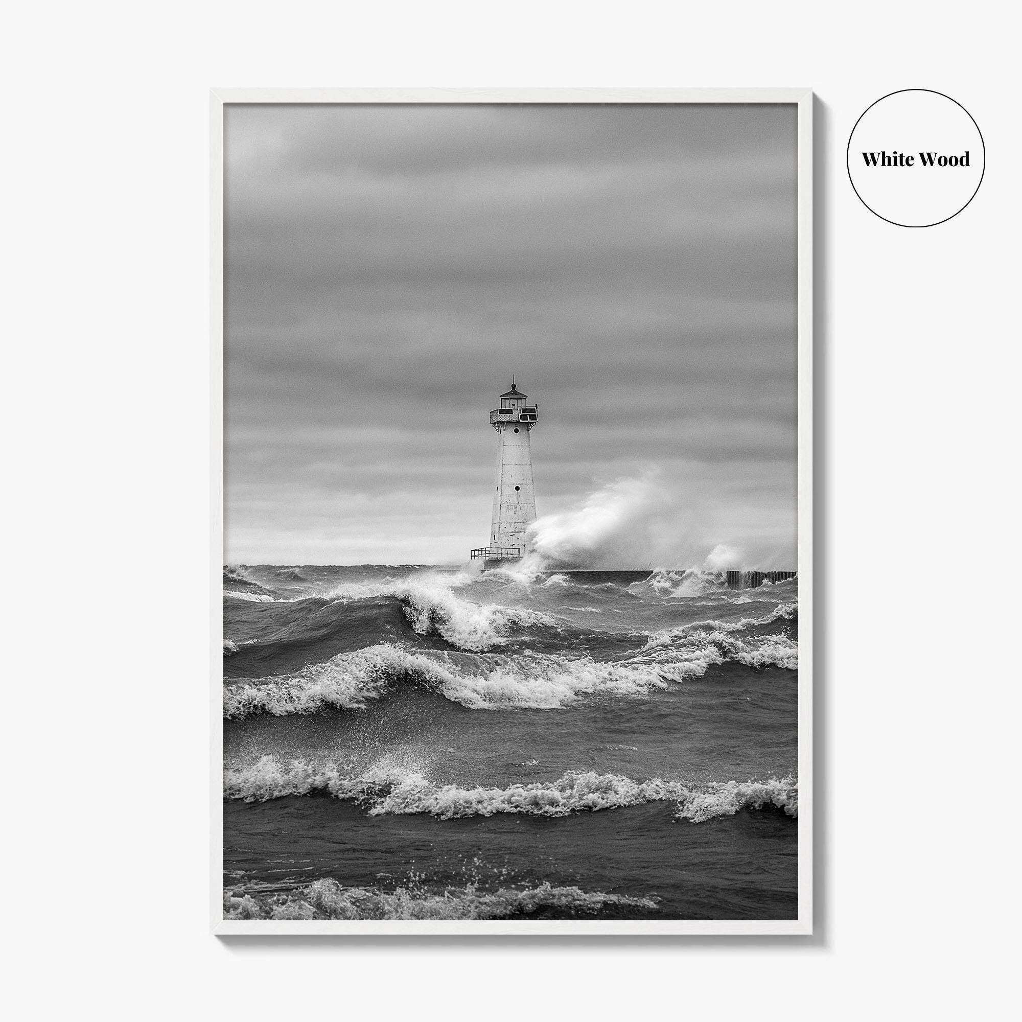 Sodus Point Lighthouse Black and White Fine Art Photo Print, Lake Ontario Poster