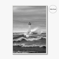Sodus Point Lighthouse Black and White Fine Art Photo Print, Lake Ontario Poster