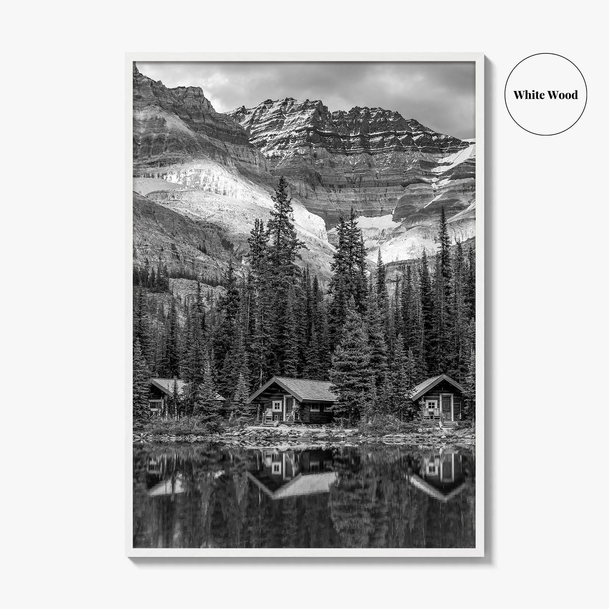 Lake O'Hara Black and White Fine Art Photo Print, Yoho National Park Poster