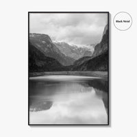 Gosausee Lake Black and White Fine Art Photo Print, Gosau, Dachstein, Salzkammergut, Austria Poster