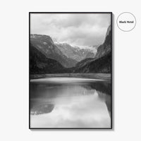 Gosausee Lake Black and White Fine Art Photo Print, Gosau, Dachstein, Salzkammergut, Austria Poster