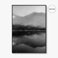 Lake Konigssee Black and White Fine Art Photo Print, Berchtesgaden, Germany, Bavarian Alps Poster