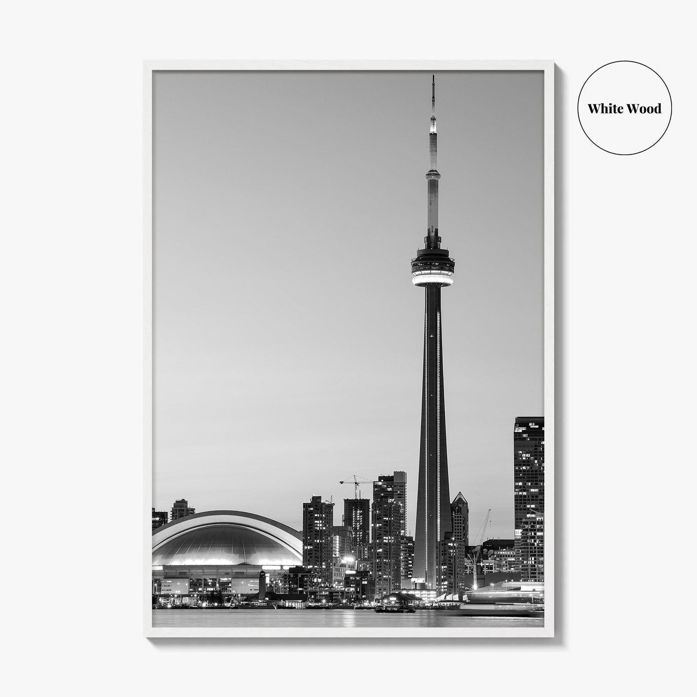 Toronto Skyline Black and White Fine Art Photo Print, Ontario Canada, Wall Decor Poster