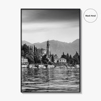 Lake Como Black and White Fine Art Photo Print, Mezzegra Italy Poster