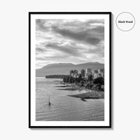 Vancouver Skyline Black and White Fine Art Photo Print, False Creek Poster, Canada Poster