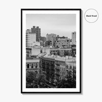 Harlem Skyline Black and White Fine Art Photo Print, Manhattan NYC Wall Decor Poster