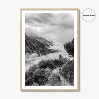 Schlegeis Lake Black and White Fine Art Photo Print, Zillertal Alps Mayrhofen Tyrol Poster
