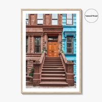 Manhattan Fine Art Photo Print, New York City NYC, Historic Brownstones, Wall Poster