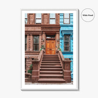 Manhattan Fine Art Photo Print, New York City NYC, Historic Brownstones, Wall Poster
