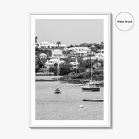 Hamilton Bermuda Black and White Fine Art Photo Print, Harbor Waterfront Wall Decor Poster
