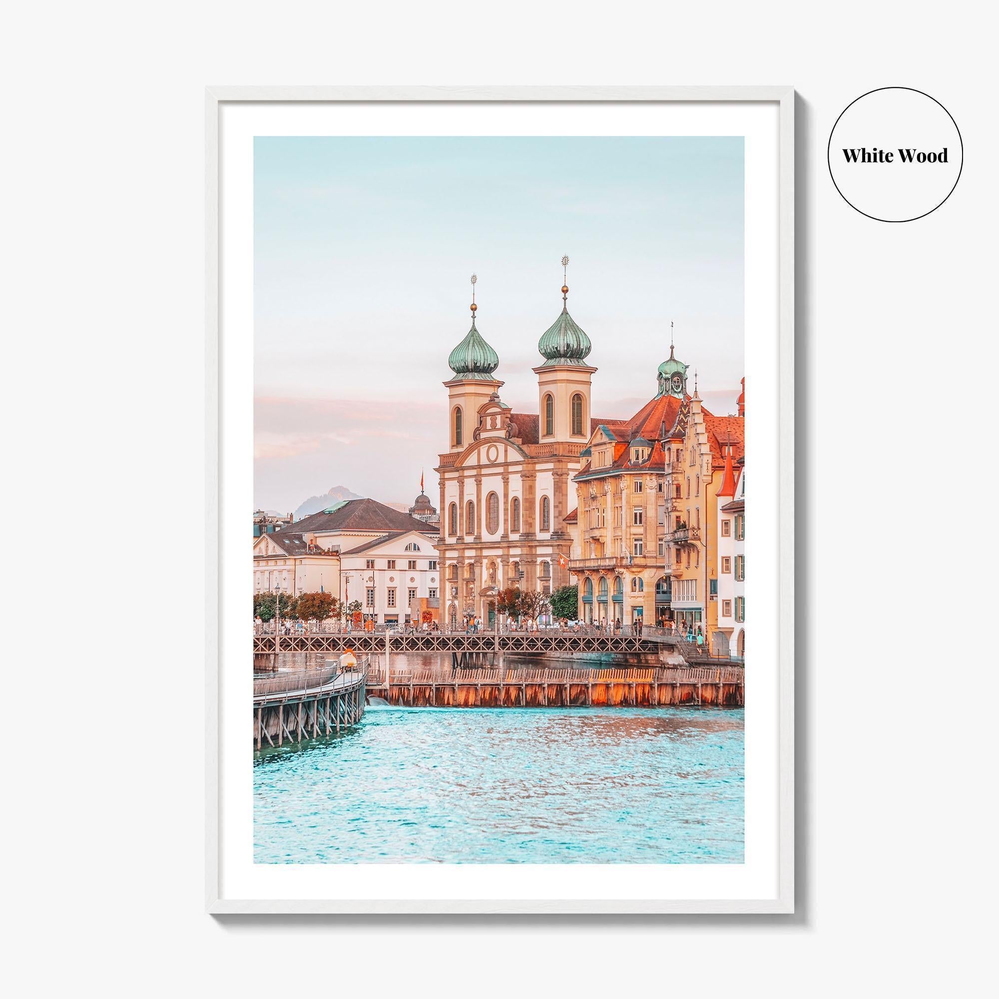 Lucerne Fine Art Photo Print, Switzerland, Chapel Bridge, Vierwaldstattersee, Wall Decor, Poster
