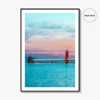 Grand Haven Fine Art Photo Print, Lake Michigan, South Pierhead Lighthouse, USA Poster