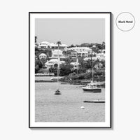 Hamilton Bermuda Black and White Fine Art Photo Print, Harbor Waterfront Wall Decor Poster