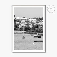 Hamilton Bermuda Black and White Fine Art Photo Print, Harbor Waterfront Wall Decor Poster