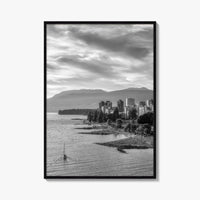 Vancouver Skyline Black and White Fine Art Photo Print, False Creek Poster, Canada Poster