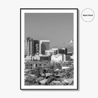 Tucson Skyline Black and White Fine Art Photo Print, Arizona Wall Poster, USA City
