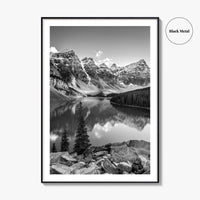 Moraine Lake Black and White Fine Art Photo Print, Banff National Park, Alberta Canada