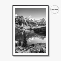 Moraine Lake Black and White Fine Art Photo Print, Banff National Park, Alberta Canada