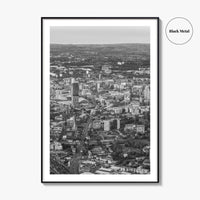 Manchester Skyline Black and White Fine Art Photo Print, England Poster