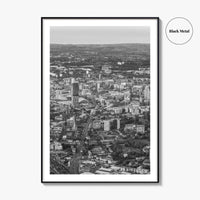 Manchester Skyline Black and White Fine Art Photo Print, England Poster