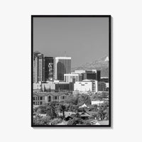 Tucson Skyline Black and White Fine Art Photo Print, Arizona Wall Poster, USA City