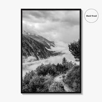 Schlegeis Lake Black and White Fine Art Photo Print, Zillertal Alps Mayrhofen Tyrol Poster