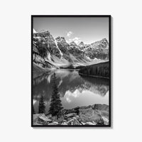 Moraine Lake Black and White Fine Art Photo Print, Banff National Park, Alberta Canada