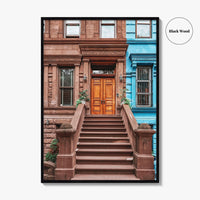 Manhattan Fine Art Photo Print, New York City NYC, Historic Brownstones, Wall Poster