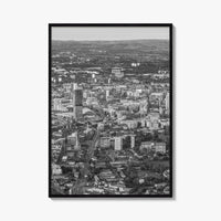 Manchester Skyline Black and White Fine Art Photo Print, England Poster
