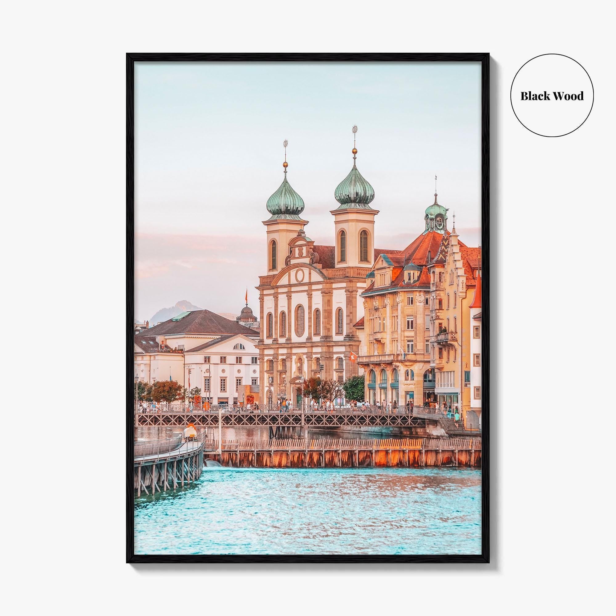 Lucerne Fine Art Photo Print, Switzerland, Chapel Bridge, Vierwaldstattersee, Wall Decor, Poster